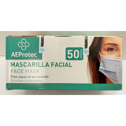 MASCARILLA QUIRURGICA TIPO IIR AZUL (CAJA 50 UNIDADES). FABRICADA EN ESPAÑA